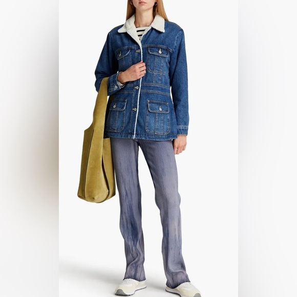 Nili Lotan Jackets & Blazers - Nili Lotan Scarlett Faux Shearlinglined Denim Jacket